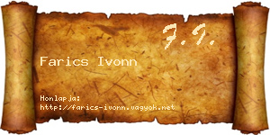 Farics Ivonn névjegykártya